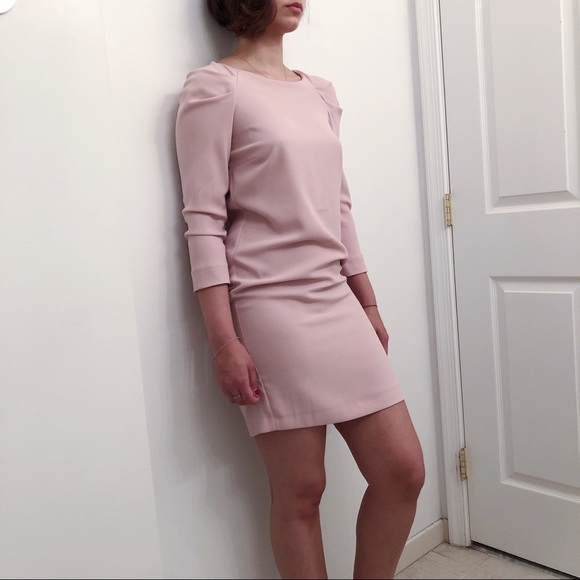 zara light pink dress